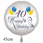 Luftballon zum 10. Geburtstag, Happy Birthday - Balloons