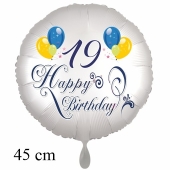 Luftballon zum 19. Geburtstag, Happy Birthday - Balloons