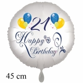 Luftballon zum 21. Geburtstag, Happy Birthday - Balloons