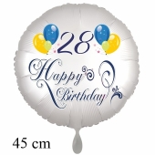 Luftballon zum 28. Geburtstag, Happy Birthday - Balloons