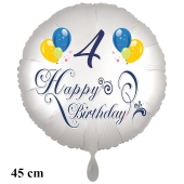 Luftballon zum 4. Geburtstag, Happy Birthday - Balloons