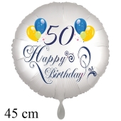 Luftballon zum 50. Geburtstag, Happy Birthday - Balloons