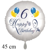 Luftballon zum 6. Geburtstag, Happy Birthday - Balloons