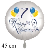 Luftballon zum 7. Geburtstag, Happy Birthday - Balloons