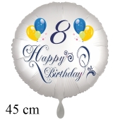 Luftballon zum 8. Geburtstag, Happy Birthday - Balloons
