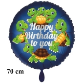 Happy Birthday to you, großer Luftballon mit Schildkröten zum Kindergeburtstag m it Helium