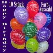 Happy Birthday Luftballons, Dekoration zum Geburtstag, bunte Farbauswahl