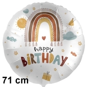 Rustic Rainbow Happy Birthday, Jumbo Luftballon zum Geburtstag