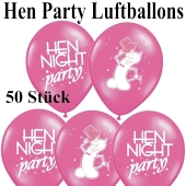 Hen Party Luftballons in Pink, 50 Stück