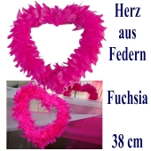 Herz aus Federn in Fuchsia