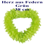 Herz aus Federn in Grün
