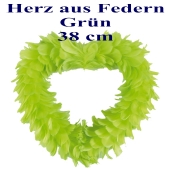 Herz aus Federn in Grün