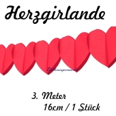 Herzgirlande / Rot / 16cm