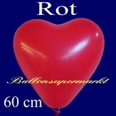 Herzluftballon 60 cm, 170 cm Umfang, rot