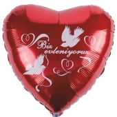 Hochzeitsballon, Luftballon zur Hochzeit, roter Herzballon: Biz Evleniyoruz, wir heiraten