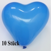 Herzluftballons, 8-12 cm, blau, 10 Stück