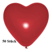 Herzluftballons, 8-12 cm, dunkelrot, 50 Stück