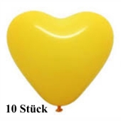 Herzluftballons Gelb 8-12-cm, 10 Stück