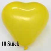 Herzluftballons, 8-12 cm, gelb, 10 Stück