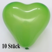 Herzluftballons, 8-12 cm, grün, 10 Stück