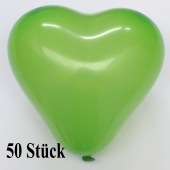 Herzluftballons, 8-12 cm, grün, 50 Stück