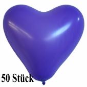 Herzluftballons 12-14 cm, Lila, 50 Stück