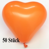 Herzluftballons, 8-12 cm, orange, 50 Stück