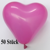 Herzluftballons, 8-12 cm, pink, 50 Stück