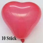 Herzluftballons 12-14 cm, Rot, 10 Stück