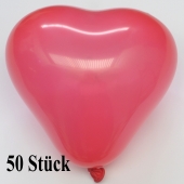 Herzluftballons 12-14 cm, Rot, 50 Stück