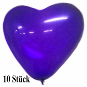 Herzluftballons, 8-12 cm, violett, 10 Stück