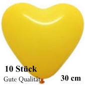 Herzluftballons Gelb, Gute Qualität, 10 Stück, 30 cm