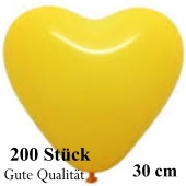 Herzluftballons Gelb, Gute Qualität, 200 Stück, 30 cm