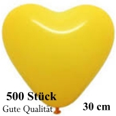Herzluftballons Gelb, Gute Qualität, 500 Stück, 30 cm