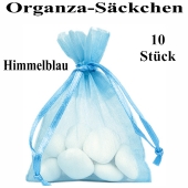 Organza-Beutel Himmelblau für Taufmandeln oder Hochzeitsmandeln