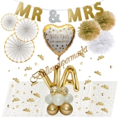 Personalisiertes Alles Gute zur Hochzeit Deko-Set zur Hochzeit in Gold und Weiß