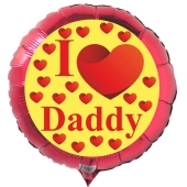 Rundluftballon zum Vatertag. I love Daddy. Rot, 45 cm inklusive Ballongas Helium