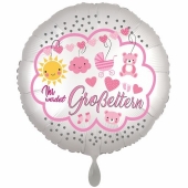 Ihr werdet Großeltern, Girl, Luftballon aus Folie, 43 cm, Satine de Luxe, weiß