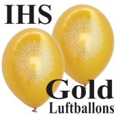 IHS Luftballons, Gold-Metallic, zu Konfirmation und Kommunion