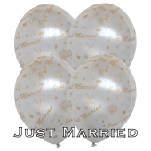 Luftballons Hochzeit, Just Married Nobel, Latexballons 30 cm