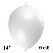 Ketten-Luftballons, weiß, 10 Stück, 14"