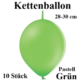 Ketten-Luftballons, grün, 10 Stück, 12"
