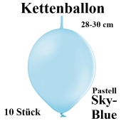 Ketten-Luftballons, himmelblau, 10 Stück, 12"