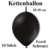 Ketten-Luftballons, schwarz, 10 Stück, 12"