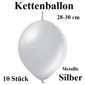 Kettenballons-Girlandenballons-Silber-Metallic, 28-30 cm, 10 Stück