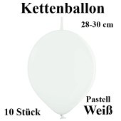 Ketten-Luftballons, weiß, 10 Stück, 12"