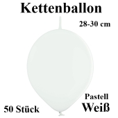 Ketten-Luftballons, weiß, 50 Stück, 12"