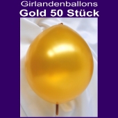 Kettenballons-Metallic-Gold-50-Stueck-30-cm-Girlanden-Luftballons