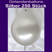 Kettenballons-Metallic-Silber-250-Stueck-30-cm-Girlanden-Luftballons