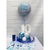 Luftballon aus Folie, Tischdekoration, Konfetti, Luftschlangen und Servietten